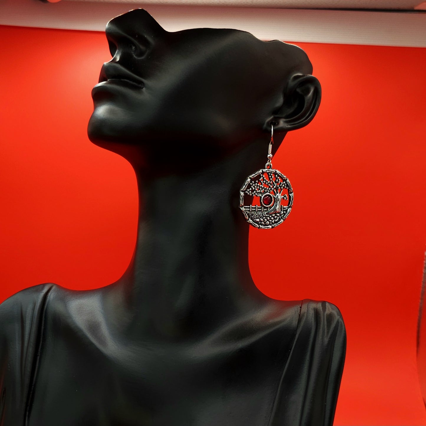 Garden of Lilith Statement Earrings - Alternative Grunge Jewelry, Tree Leaf Gothic Ear Accessories