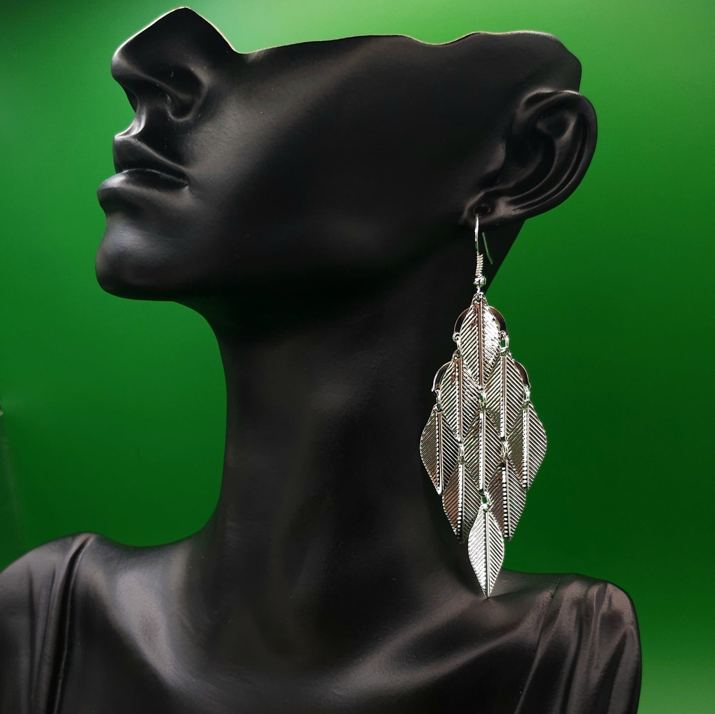 Metallic Temptress Statement Earrings - Chandelier Autumn Jewelry, Stunning Leaf Earrings