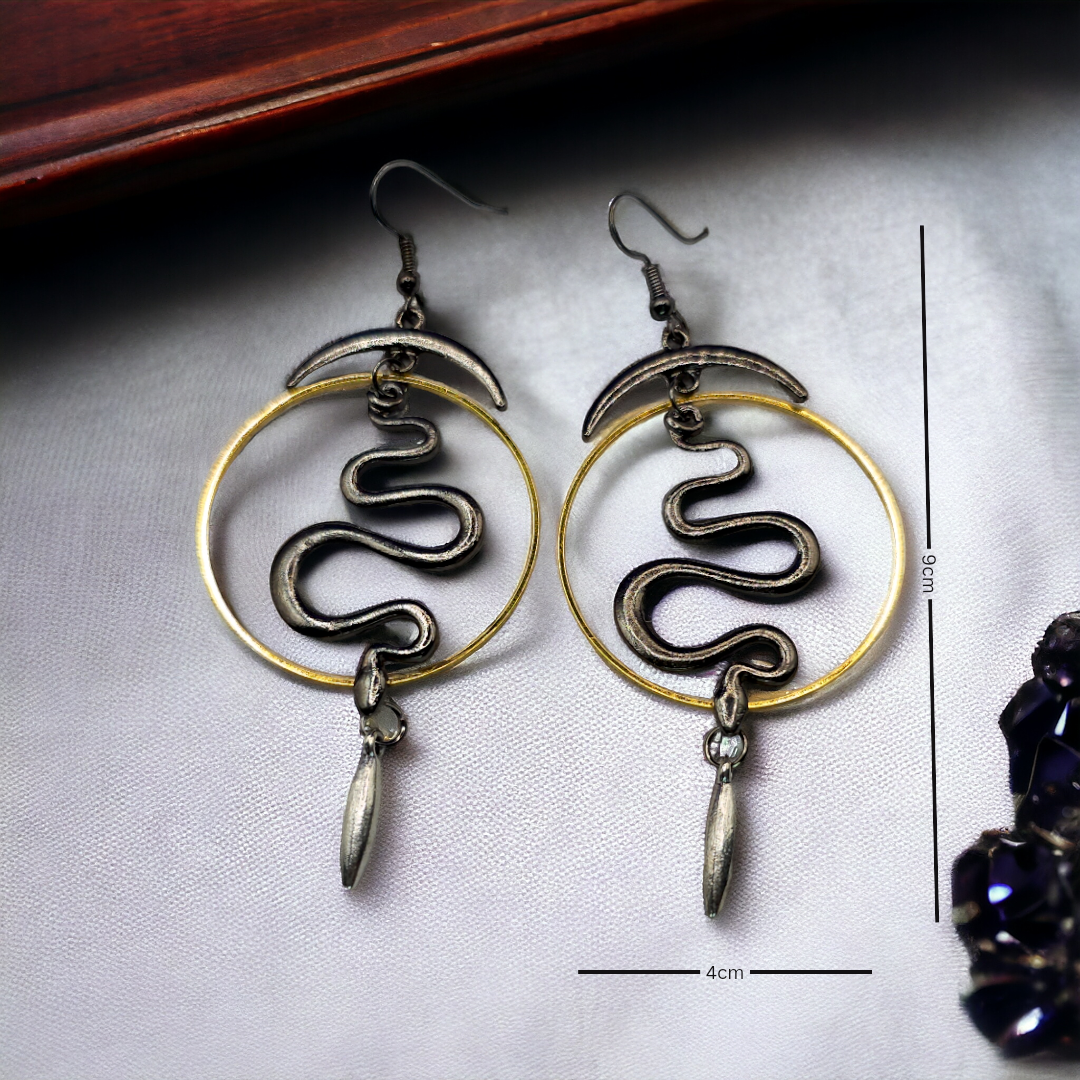 Circle of Medusa Earrings - Whimsical Alternative Jewelry, Novelty, Fantasy Gothic Ear Accessories