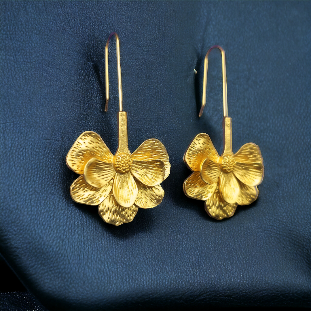 Golden Flower Queen Earrings