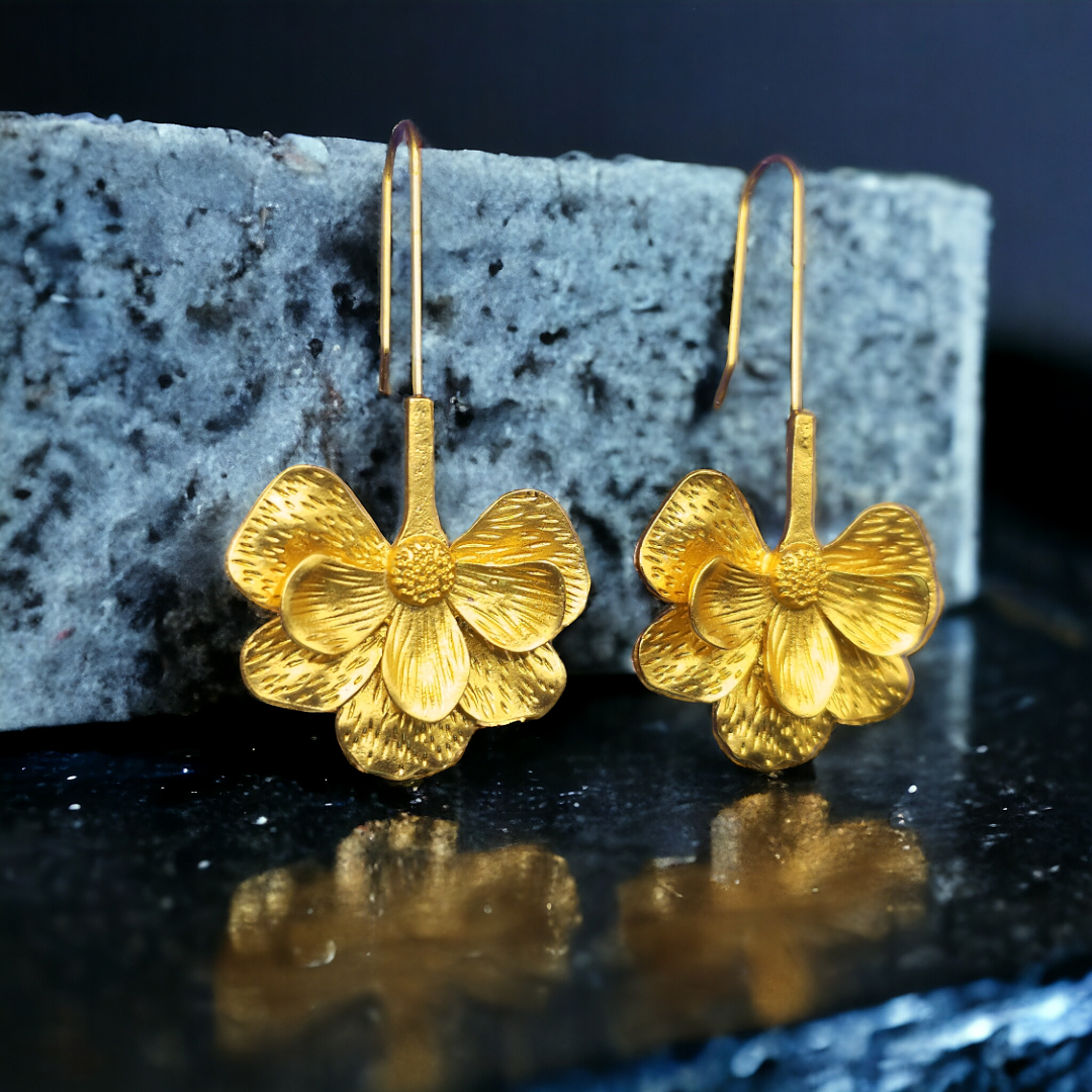 Golden Flower Queen Earrings