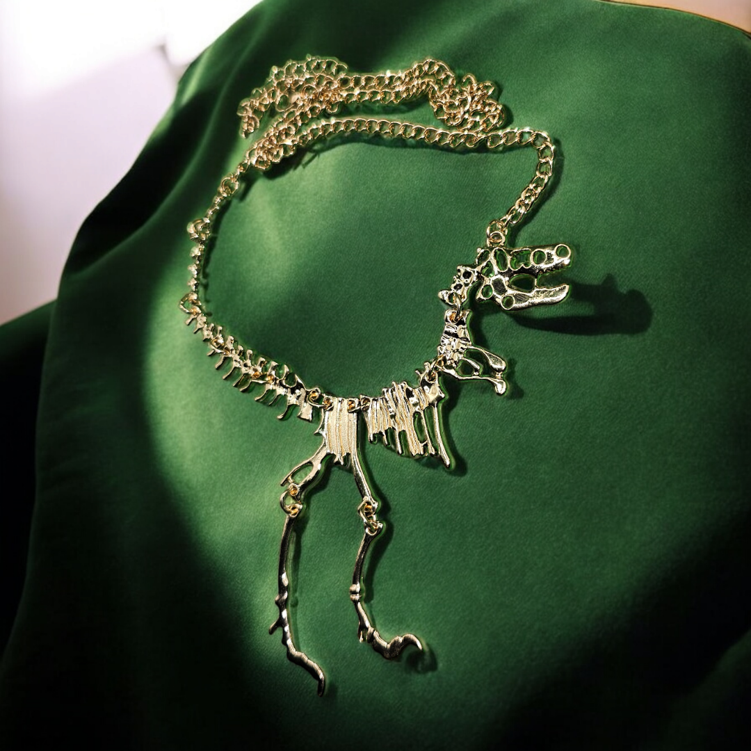 Fabulous Fossils Alternative Necklace - Dinosaur Skeleton Jewelry, Grunge Edge Accessories